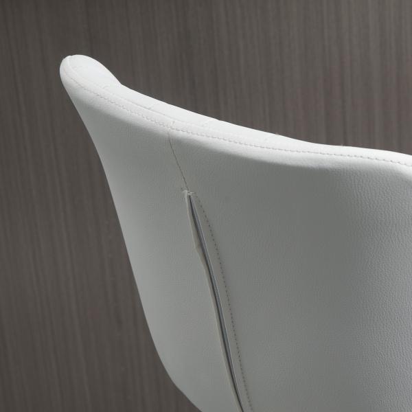 Conjunto de 2 Bancos de Bar Bancos Altos de Cozinha Giratório Altura Ajustável 91,5 - 113,5cm com Apoio para os Pés e Base de Metal Ø41 cm Branco