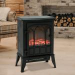 Lareira Elétrica Portátil 1000/2000W com Efeito de Chama Realista e Proteção Contra Superaquecimento 41,5x28x54 Preto