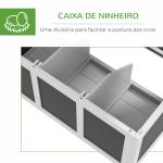 Galinheiro de Madeira 147x93,5x89,5 cm Galinheiro para Exterior com Tabuleiro Amovível Gaiola para 6 Galinhas Cinza