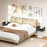 Conjunto de 2 Mesas de Cabeceira de Parede Flutuantes com 1 Gaveta para Quarto 40x30x19,5 cm Preto
