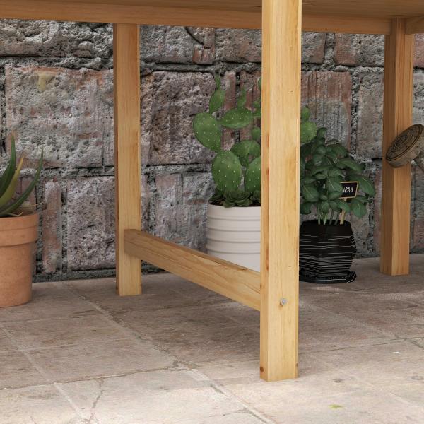 Mesa de Cultivo de Madeira Horta Elevada 115x55x80 cm com Tecido não Tecido para Cultivo de Plantas Verduras Flores Madeira
