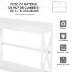 Mesa Consola Clássica com 1 Gaveta e 1 Prateleira de Armazenamento para a Entrada Mesa Auxiliar Sala de Estar Estilo Elegante 100x30x81cm Branco