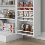 Armário de Cozinha Armário Despensa Cozinha com 2 Portas 16 Prateleiras Aparador Moderno 60x30x104 cm Branco