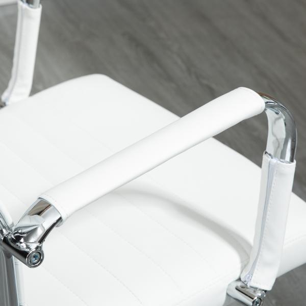 Cadeira de Escritório Ergonómica Giratória 360° Basculante com Altura Ajustável 54x62x104 - 114 cm Branco
