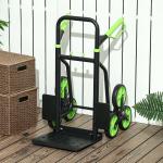 Carrinho de Carga Dobrável para Escadas com 6 Rodas, 120 kg, Portátil, Verde