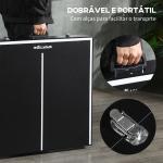 Mesa de Ping Pong Dobrável com Estrutura de Alumínio Portátil para Interior e Exterior 152x76x72 cm Preto