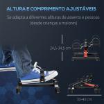 Mini Bicicleta Estática de Exercícios Mini Bicicleta Estática com Altura e Comprimento Ajustáveis Tela LCD Máquina de Pedalar de Mãos e Pernas 33 - 43x40x24,5 - 34,5 cm Preto