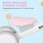 Bicicleta sem Pedais para Crianças de 12 - 36 Meses Bicicleta de Equilíbrio com Assento Ajustável 56x27x39 cm Rosa