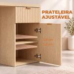 Secretária para Computador 120 cm com Gaveta Armário Reversível Prateleira Ajustável e Tampo Espesso Carvalho