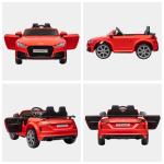 Carro Elétrico Audi TT para Crianças acima de 3 Anos com Controlo Remoto Música e Luzes Bateria 12V 102x60x44 cm Vermelho