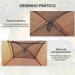 Tenda de Campismo para 2 - 3 Pessoas Dobrável com Bolsa de Transporte 200x200x135 cm Laranja e Cinza