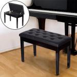 Banco de Piano Banco para Piano com Espaço de Armazenamento Assento de Couro Sintético Acolchoado76x36x50cm Preto