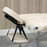 Marquesa de Massagem Dobrável com Altura Ajustável 7 Níveis Apoio de Cabeça e Apoio de Braços 185x70x58 - 82 cm Bege