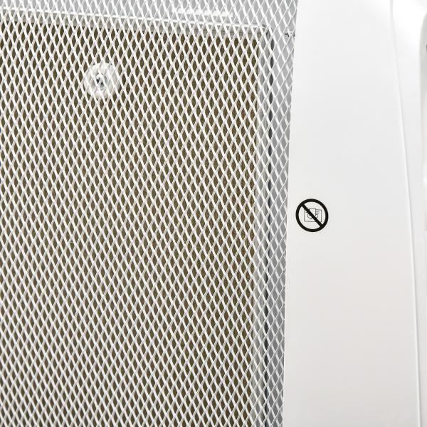 Aquecedor Elétrico 1000W/2000W Aquecedor de Mica com 2 Níveis de Potência e Termostato Regulável 79x27x54 cm Branco