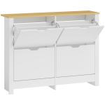 Sapateira Branca Alta com 4 Gavetas Basculantes para 16 Pares, 105x26x80 cm