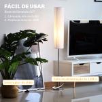 Candeeiro de Pé Moderno com Base de Aço Inoxidável Cor Branca 120cm