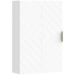 Armário Casa de Banho de Parede Moderno com 1 Puxador de Aço e Prateleiras Ajustáveis 40x15x60 cm Branco