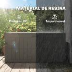 Baú Exterior Capacidade 440L em Resina Resistente à Água e aos Raios UV com Tampa Bloqueável 133x62x65 cm Castanho