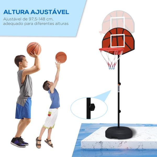 Tabela de Basquetebol com Altura Ajustável 129 - 179 cm Aro de Basquetebol com Alvo Magnético e Dardos Ø38x129 - 179 cm Preto