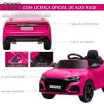 Carro Elétrico Infantil para 3 - 5 anos Licença Audi RS Q8 com Bateria 6V Controle a Distância Música MP3 Buzina e Luzes Velocidade Máx. 3km/h 101x62x51cm Rosa