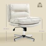 Cadeira de Escritório com Altura Ajustável Função Basculante Base Cruzada e Assento Amplo Cadeira para Estúdio 65x65x84 - 94 cm Cinza Claro