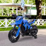Mota Elétrica para Crianças Moto a Bateria para Crianças 6V com Rodas de Treino e Buzina 105x57x62 cm Azul