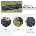Tenda Dobrável 3x3 Portátil de Jardim com Bolsa de Transporte com Rodas Aço para Exterior Festas Campismo Branco