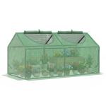 Estufa 119x60x60cm Estufa de Jardim com 2 Janelas Enroláveis para Cultivo de Plantas Verduras Flores Verde Translúcido