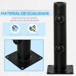 Suporte Chapéu de Sol para Chão de Cimento com 2 Botões de Bloqueio e 4 Parafusos Base de Chapéu de Sol para Mastros de 34/38/48mm 12x12x30cm Preto