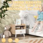 Mesa de Cabeceira Infantil de Madeira Mesa de Cabeceira para Crianças com Gaveta Bordas Redondas 40x32,5x40 cm Branco e Madeira