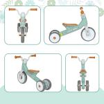 Bicicleta sem Pedais para Crianças dos 12 aos 36 Meses Bicicleta de Equilíbrio com Guiadores com Rotação Limitada a 60° 69x40x49 cm Verde