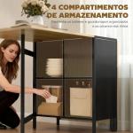 Mesa de Cozinha Dobrável com Arrumação Mesa de Refeição Compacta com 4 Prateleiras 169x60x75 cm Madeira e Preto