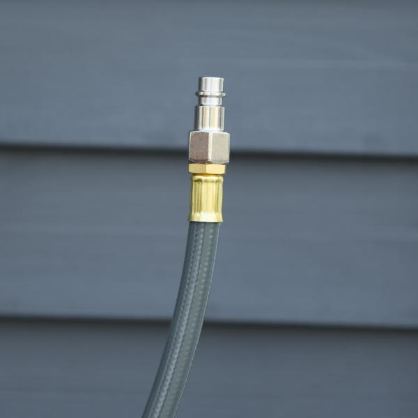 Carretel de Mangueira de Ar Comprimido Automático 20 m Conector de 1/4'' BSP Suporte de Parede Giratório 180° Cinzento