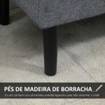 Banco para Pé de Cama Acolchoado com Espaço de Armazenamento Banco Multifuncional com Braços Tampa e Pés de Madeira para Dormitórios Sala de Estar 116x44x58 cm Cinza