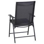 Conjunto de 2 cadeiras dobráveis para exterior com apoio de braços Cadeiras para varanda Jardim Terraço 58x64x94 cm Preto Carga 100kg