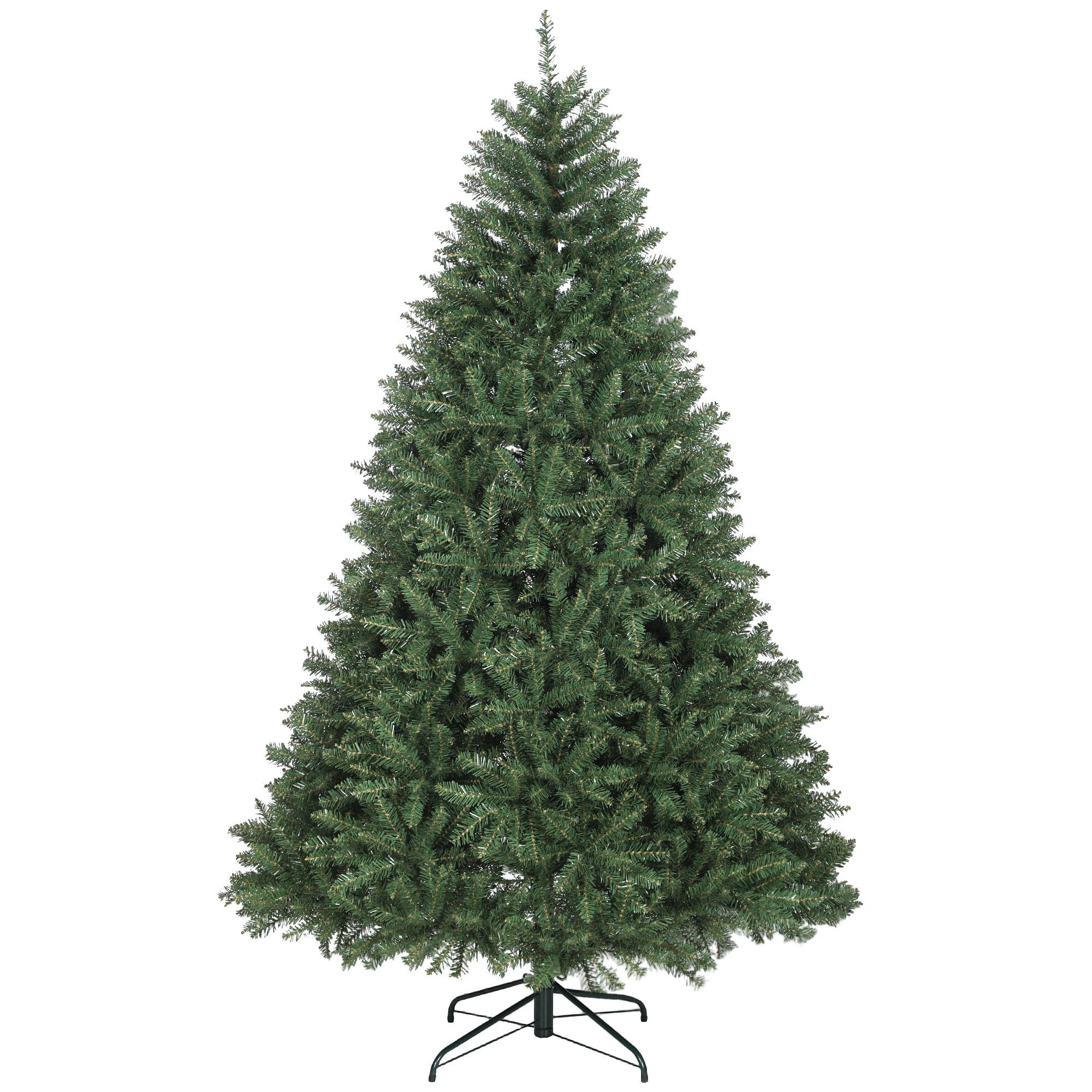 Árvore de Natal Artificial 210 cm com 2641 Ramos e Base Metálica Dobrável, Realista e Frondosa, Verde