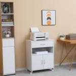 Armário para Impressora com Rodas e Gaveta 60x39x80cm Branco