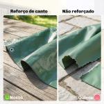 Lona Impermeável Exterior 6x8 m Toldo PE 90 g/m² Proteção UV com Ilhós Reforçados para Lenha Móveis de Jardim Verde