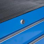 Carrinho de Ferramentas para Oficina com Rodas e 5 Gavetas Fechadura e Alça Lateral 61,5x33x85 cm Azul