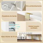 Sapateira Estreita com 2 Compartimentos Abatíveis Armário e Prateleiras Ajustáveis 10 - 14 Pares de Sapatos 110x25x110,6 cm Branco