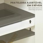 Aparador de Sala de Estar Armário de Armazenamento com 2 Portas e Prateleira Ajustável 80x37x75 cm Branco e Madeira