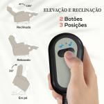 Poltrona Reclinável Elétrica com Elevação 135° Tecido Efeito Linho Comando Apoio para os Pés e Bolso Lateral Bege
