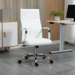 Cadeira de Escritório Ergonómica Giratória 360° Basculante com Altura Ajustável 54x62x104 - 114 cm Branco