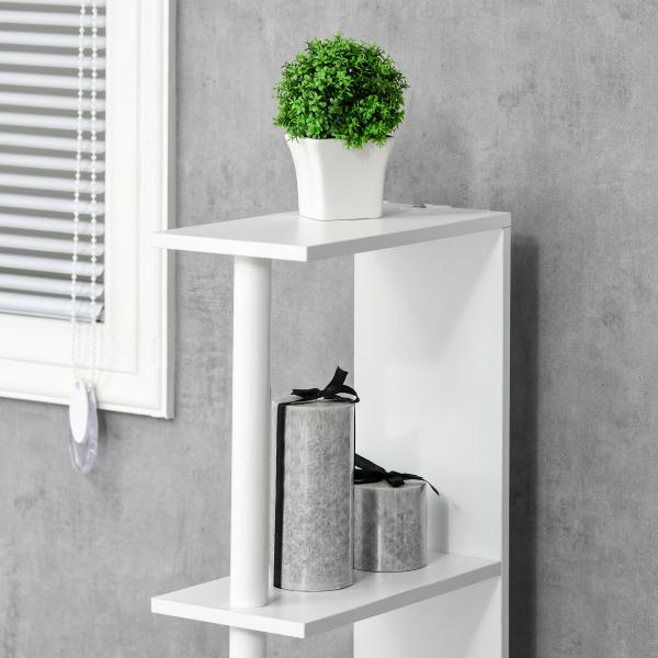 Coluna Casa de Banho com 2 Portas e 2 Prateleiras Armário Alto para Casa de Banho Estilo Moderno 15,2x29,8x118cm Branco