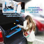 Trotinete Elétrica Dobrável para Crianças 120 W Autonomia 6 km e Máximo 10 km/h com Travão Luzes LED 74x52x83 - 87 cm Azul