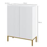 Sapateira de 5 Níveis com Portas e Prateleiras Ajustáveis para 15 - 20 Pares 72x31,5x95 cm Branco
