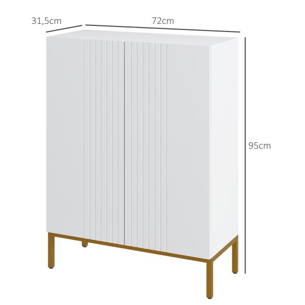 Sapateira de 5 Níveis com Portas e Prateleiras Ajustáveis para 15 - 20 Pares 72x31,5x95 cm Branco
