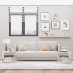 Conjunto de 2 Mesas de Cabeceira Mesa Auxiliar com 1 Gaveta e Prateleira de Armazenamento para Dormitório Sala de Estar Escritório Estilo Moderno 50x39x51cm Branco e Carvalho