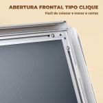 Suporte para Cartazes A3 Altura Ajustável, Giratório 360° Moldura de Alumínio e Aço Inoxidável Prata