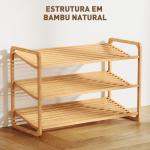 Sapateira de 3 Níveis Estante para Sapatos em Bambu para 12 Pares de Sapatos 76x33x50,8 cm Madeira